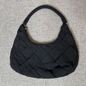 Jason Wu Hobo Shoulder Purse Bag Criss Cross Vista Black Color Half Moon